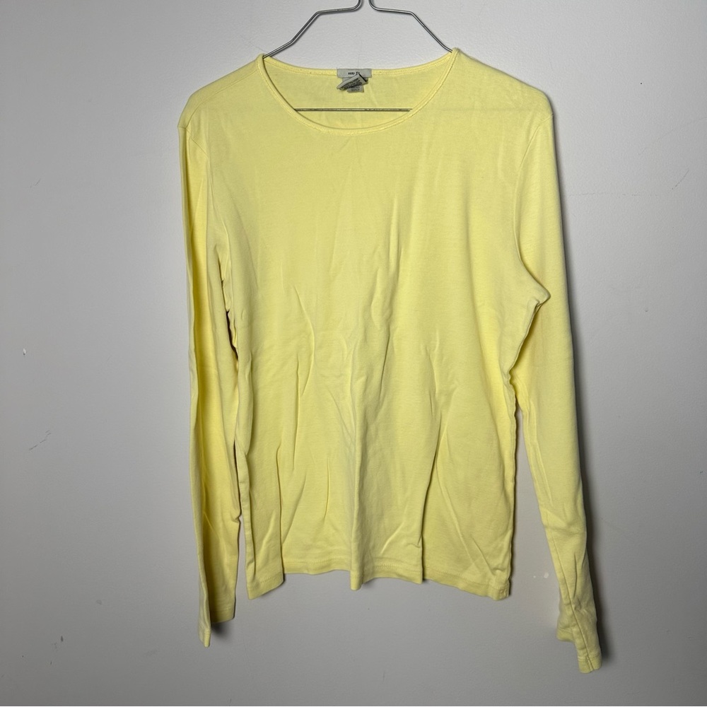 EUC Womens Old Navy Soft Yellow Easy Fit Shirt Large L EO